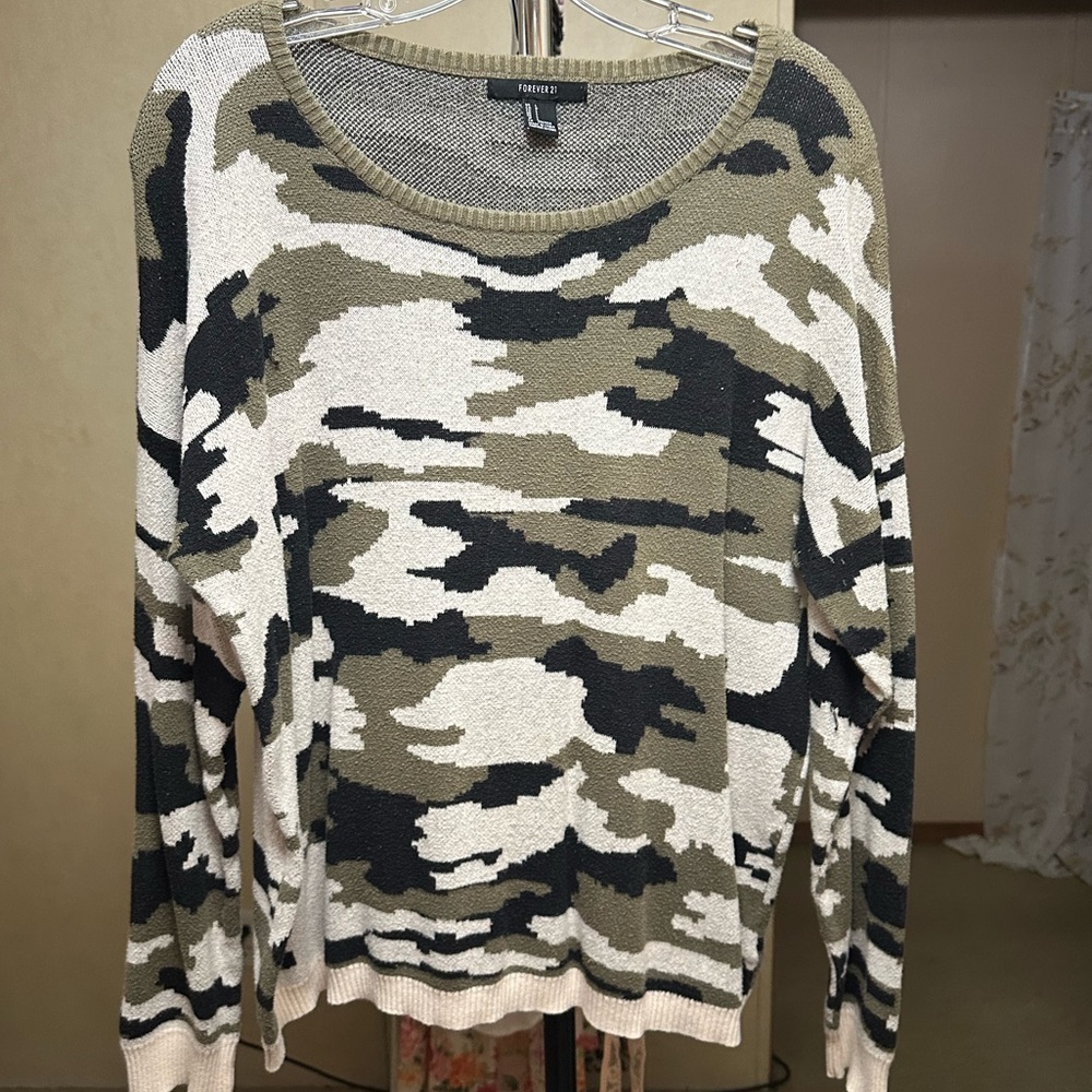 Forever 21 Camo Sweater